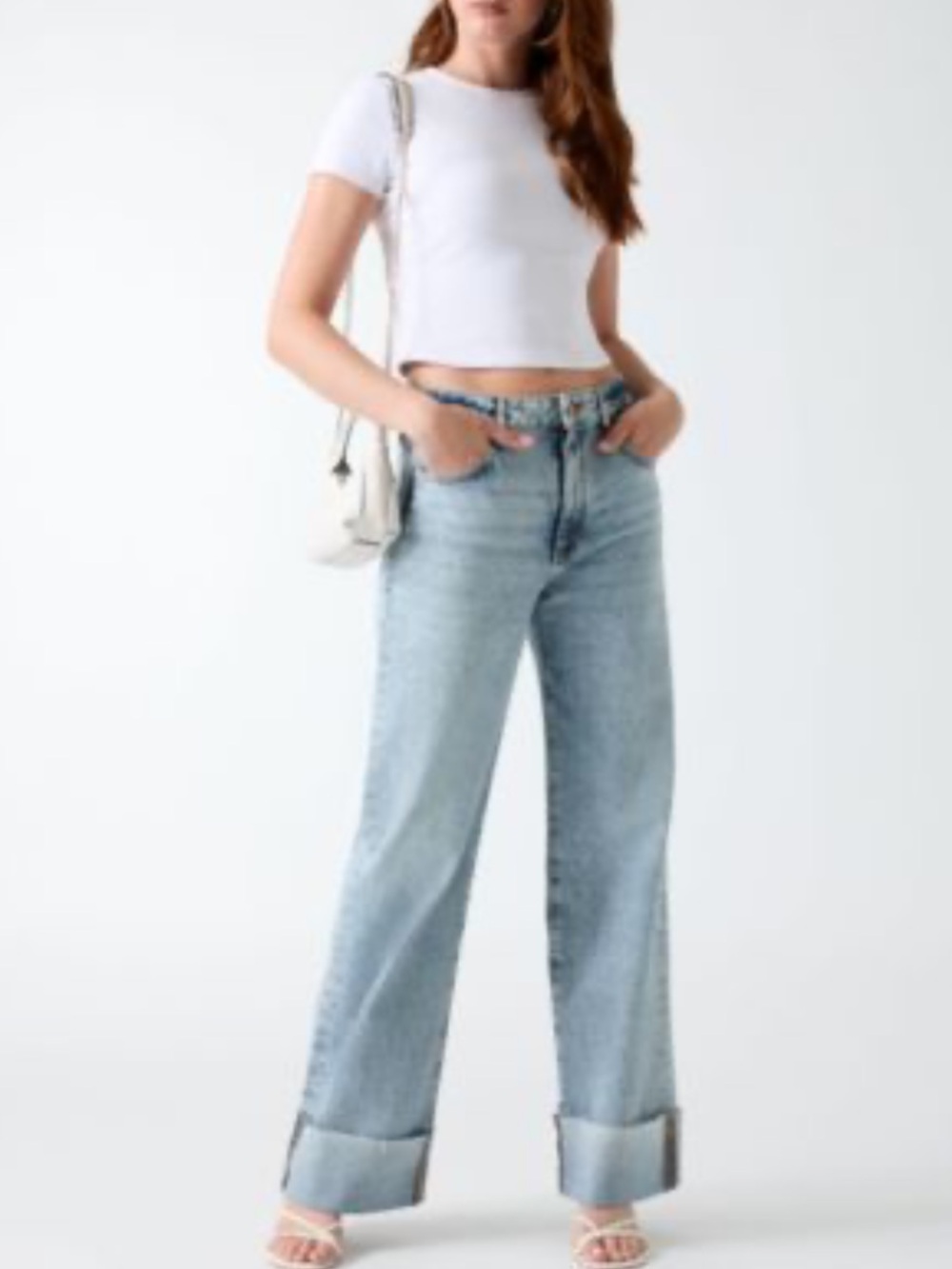 Guess women’s light Wash wide -Leg Jeans -